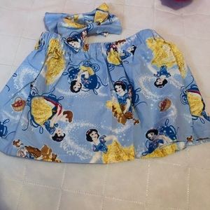 Snow White skirt and 2 bows homemade